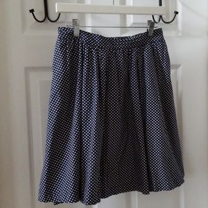 Boden Navy & White Pplka Dot Cotton Skirt US 4R
